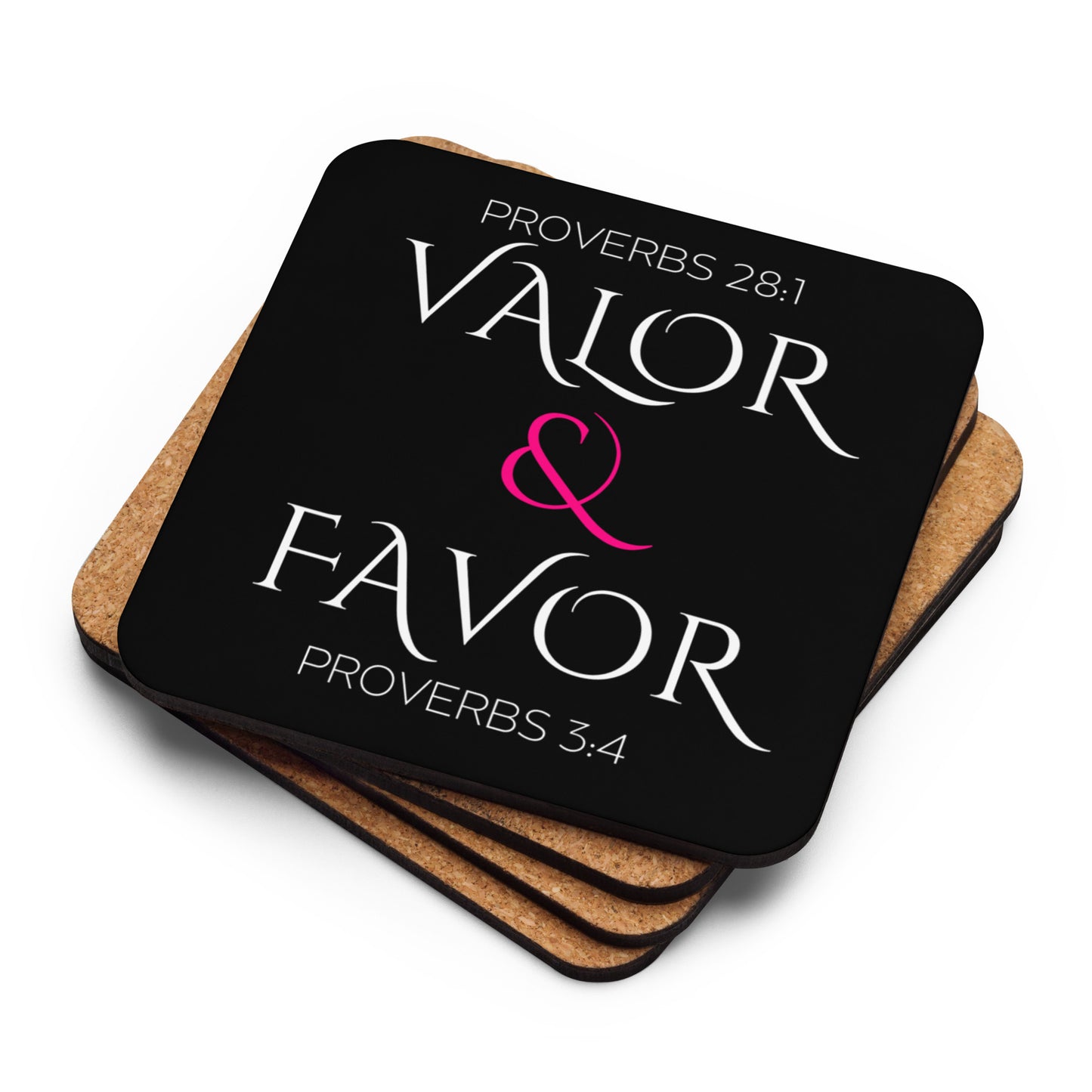 Valor & Favor Classic Cork-back Coaster - Black