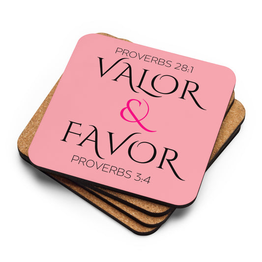 Valor & Favor Classic Cork-back Coaster - Soft Pink