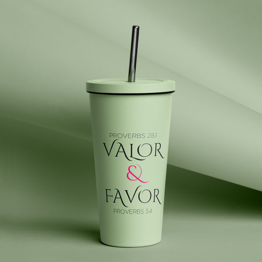 Valor & Favor Classic Insulated Tumbler with a Straw - Mint