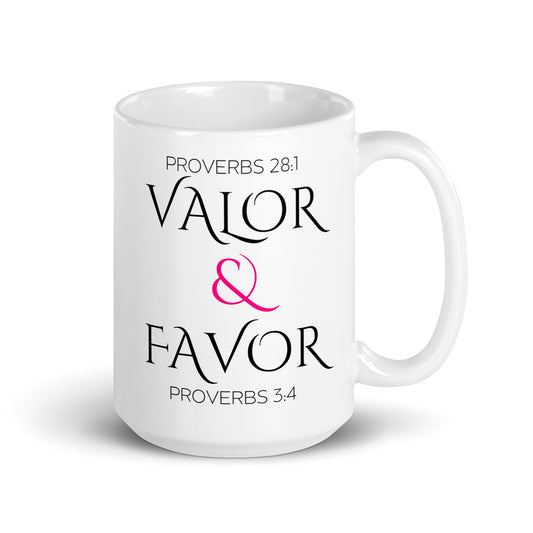 Valor & Favor Classic White Glossy Ceramic Mug